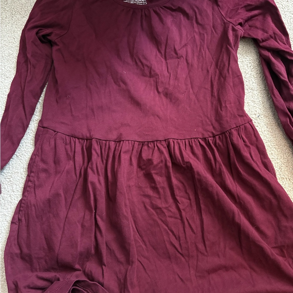 Primary Kids Casual Dress - Burgundy